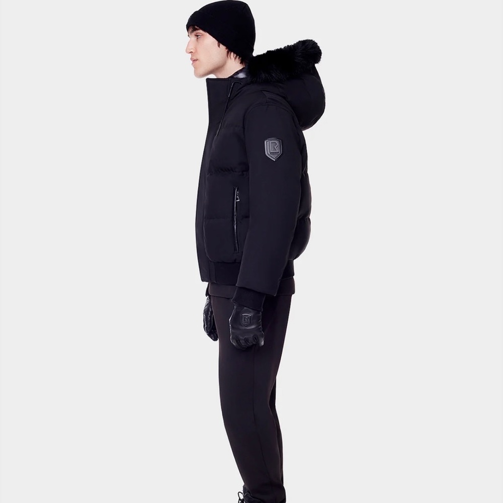DALLAS MEN'S QUILTED DOWN BOMBER WITH REMOVABLE FAUX FUR